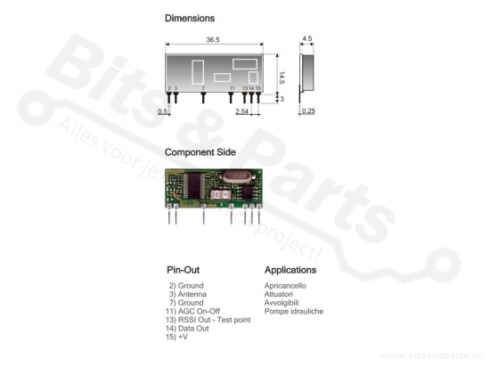 RF Receiver Aurel RX-4MM3/F 433.92MHz 650201139G